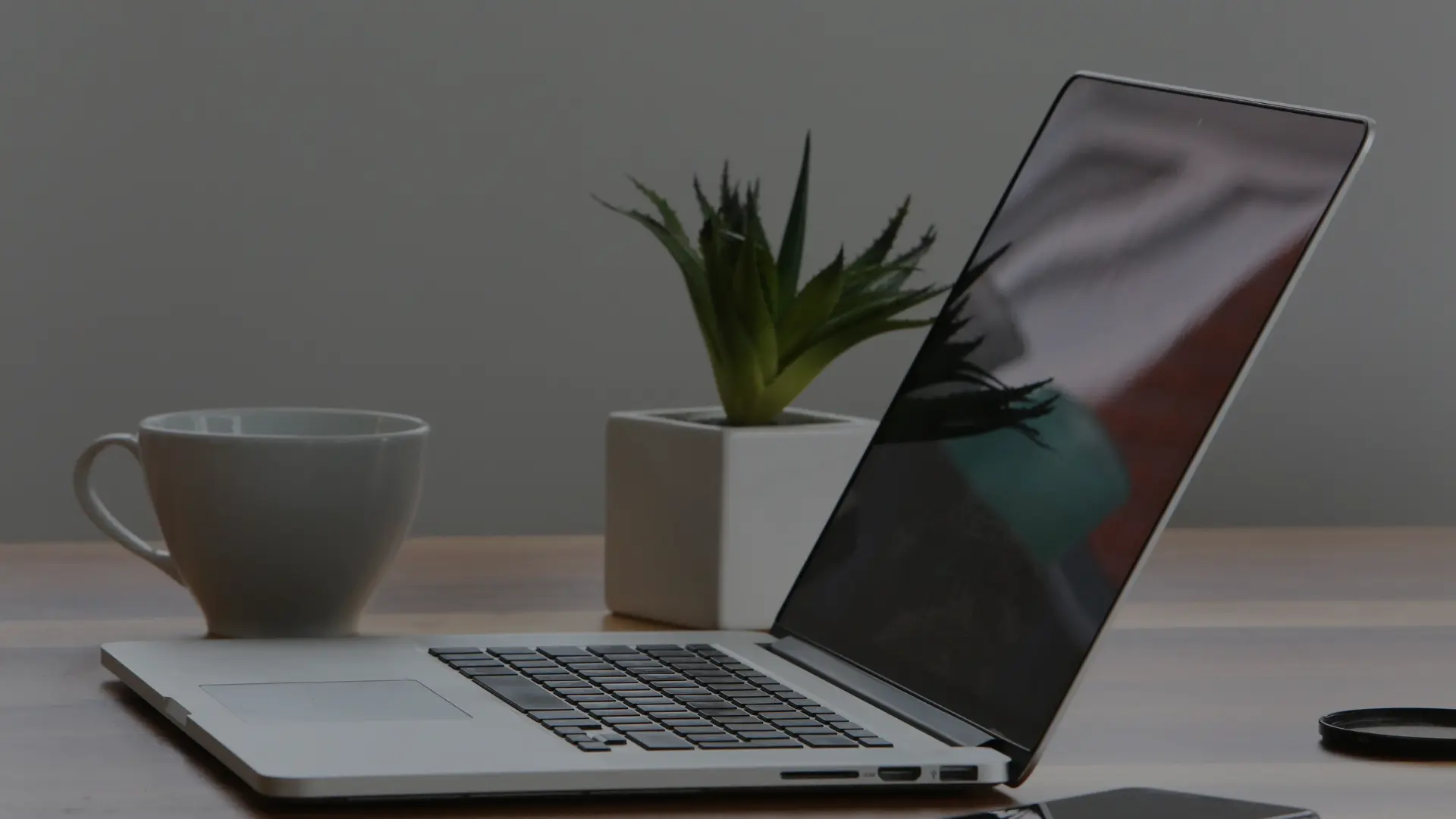 Laptop on table